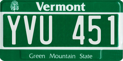 VT license plate YVU451