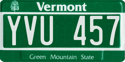 VT license plate YVU457