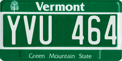 VT license plate YVU464