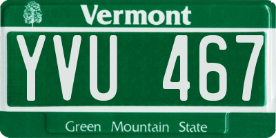 VT license plate YVU467