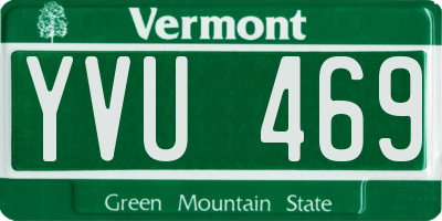 VT license plate YVU469