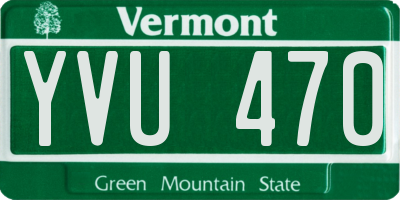 VT license plate YVU470