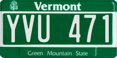 VT license plate YVU471