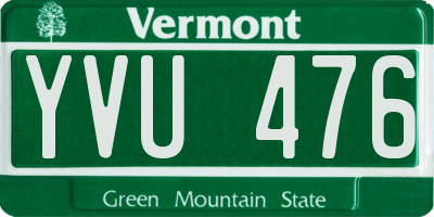 VT license plate YVU476