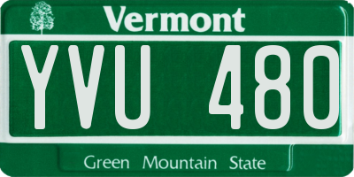 VT license plate YVU480