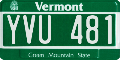 VT license plate YVU481