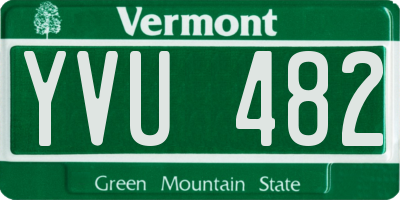 VT license plate YVU482
