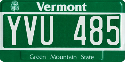 VT license plate YVU485