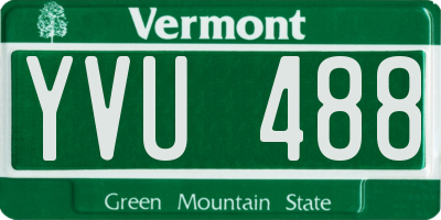 VT license plate YVU488