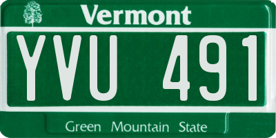 VT license plate YVU491