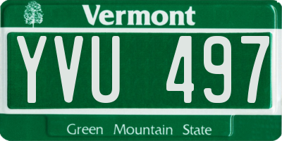 VT license plate YVU497