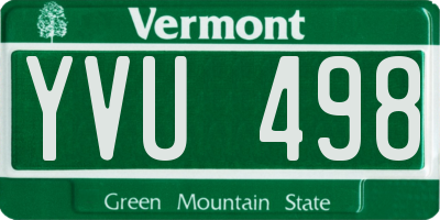 VT license plate YVU498