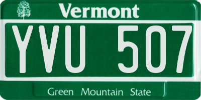 VT license plate YVU507