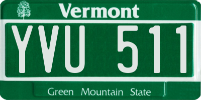 VT license plate YVU511