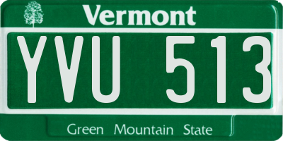 VT license plate YVU513
