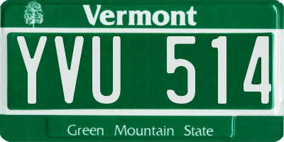 VT license plate YVU514