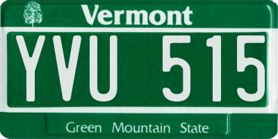 VT license plate YVU515
