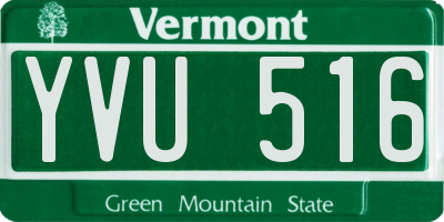VT license plate YVU516