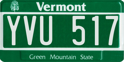 VT license plate YVU517