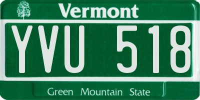 VT license plate YVU518