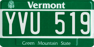 VT license plate YVU519
