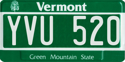 VT license plate YVU520