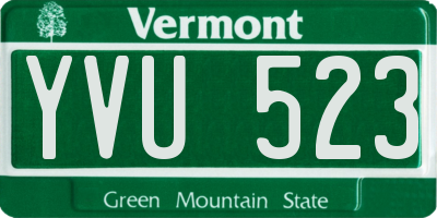 VT license plate YVU523