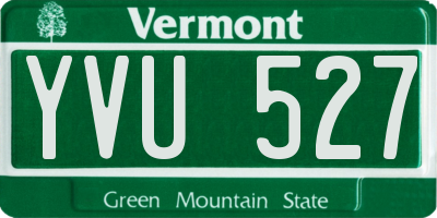 VT license plate YVU527