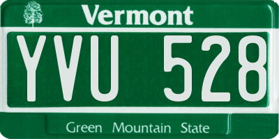 VT license plate YVU528