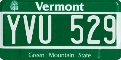 VT license plate YVU529