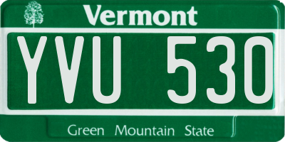 VT license plate YVU530