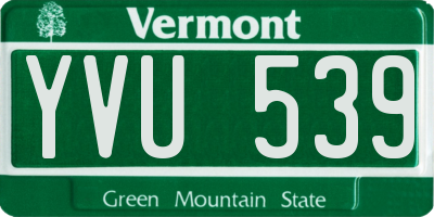 VT license plate YVU539