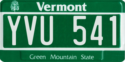 VT license plate YVU541