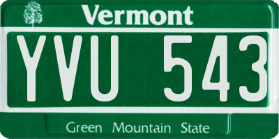 VT license plate YVU543