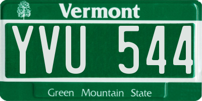 VT license plate YVU544
