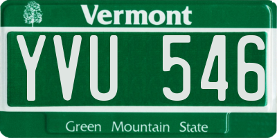 VT license plate YVU546