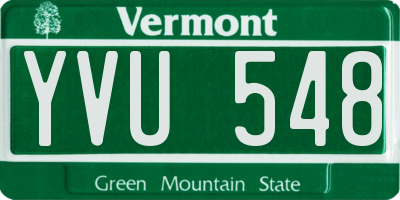 VT license plate YVU548