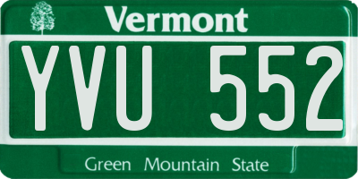 VT license plate YVU552