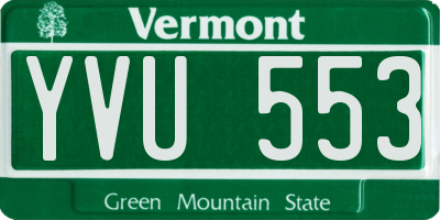 VT license plate YVU553