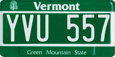 VT license plate YVU557