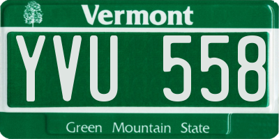 VT license plate YVU558
