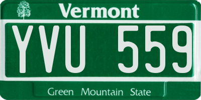 VT license plate YVU559