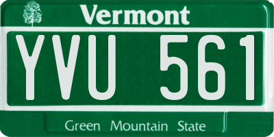 VT license plate YVU561