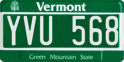 VT license plate YVU568