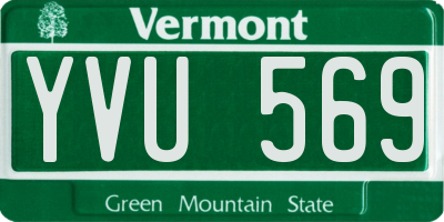 VT license plate YVU569