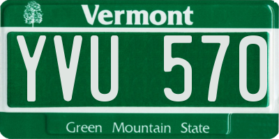 VT license plate YVU570