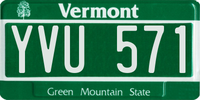 VT license plate YVU571