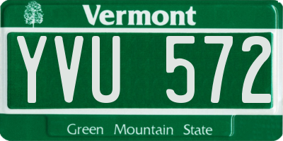 VT license plate YVU572