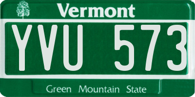 VT license plate YVU573
