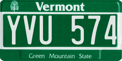 VT license plate YVU574